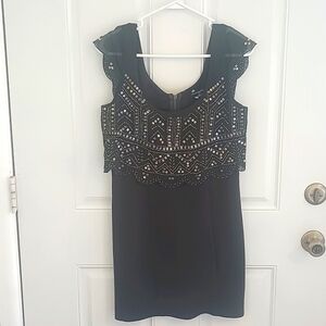 American Eagle charcoal gray and silver beaded and sequins mini dress size S